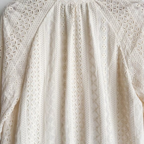 Zara Eyelet Detail Long Sleeve Midi Maxi Dress S - Picture 7 of 9